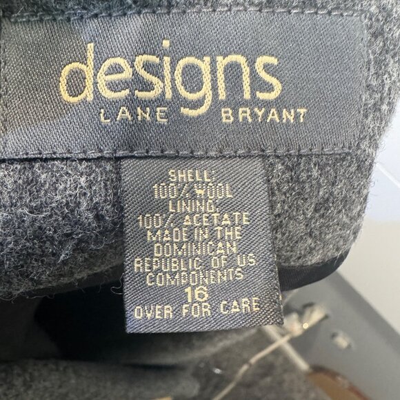 Lane Bryant Designs Womens Size 16 Double-Breasted Wool Blazer  Gray - Picture 3 of 9